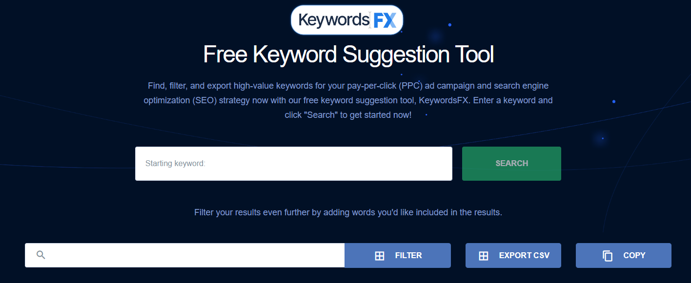 KeywordsFX keyword research tool