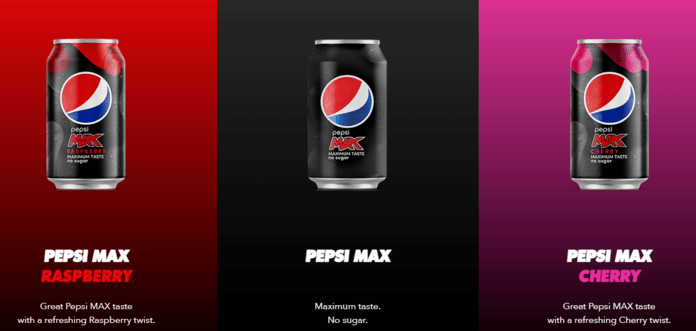 Couleurs des polices du site web de Pepsi