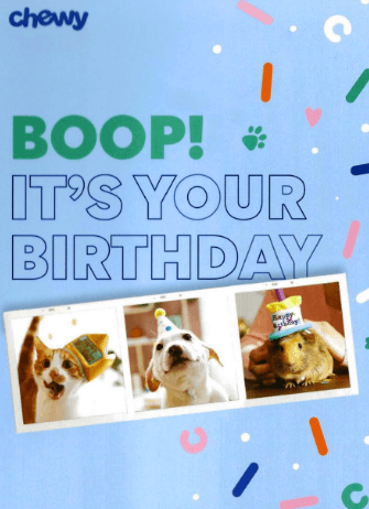 Chewy pet birthday email example