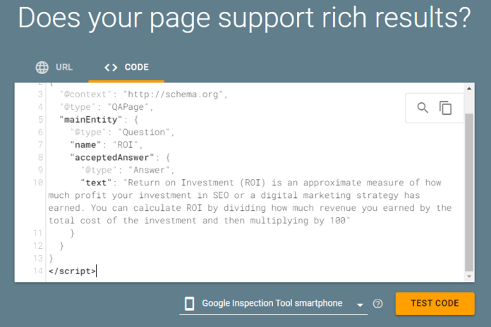 Test HTML in Google Rich Results Test