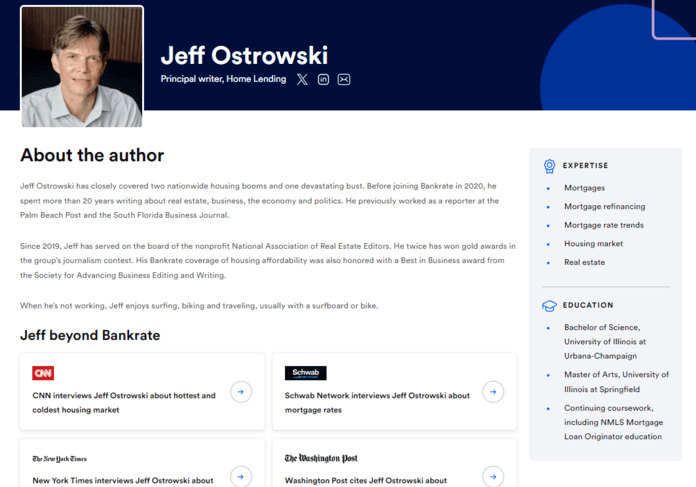 Bankrate author pages