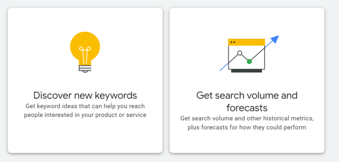 Google Keyword Planner search options