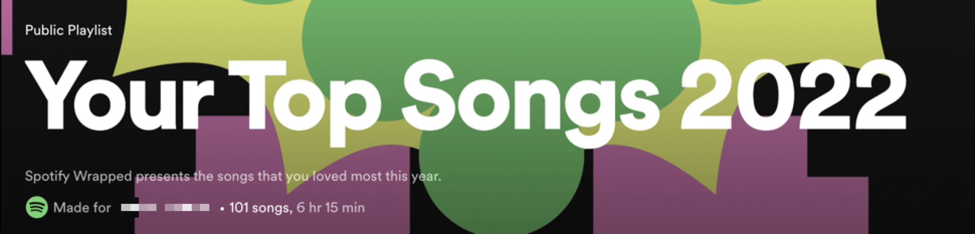 The top of a Spotify Wrapped playlist