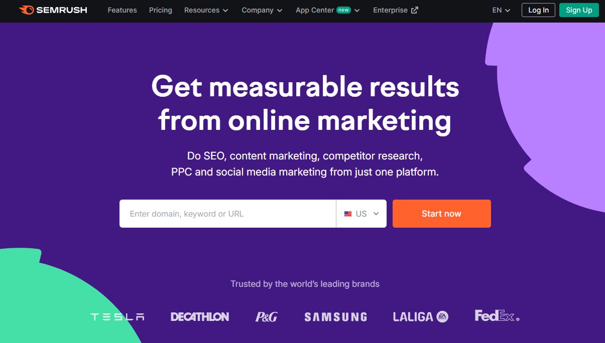 Semrush homepage March 2025