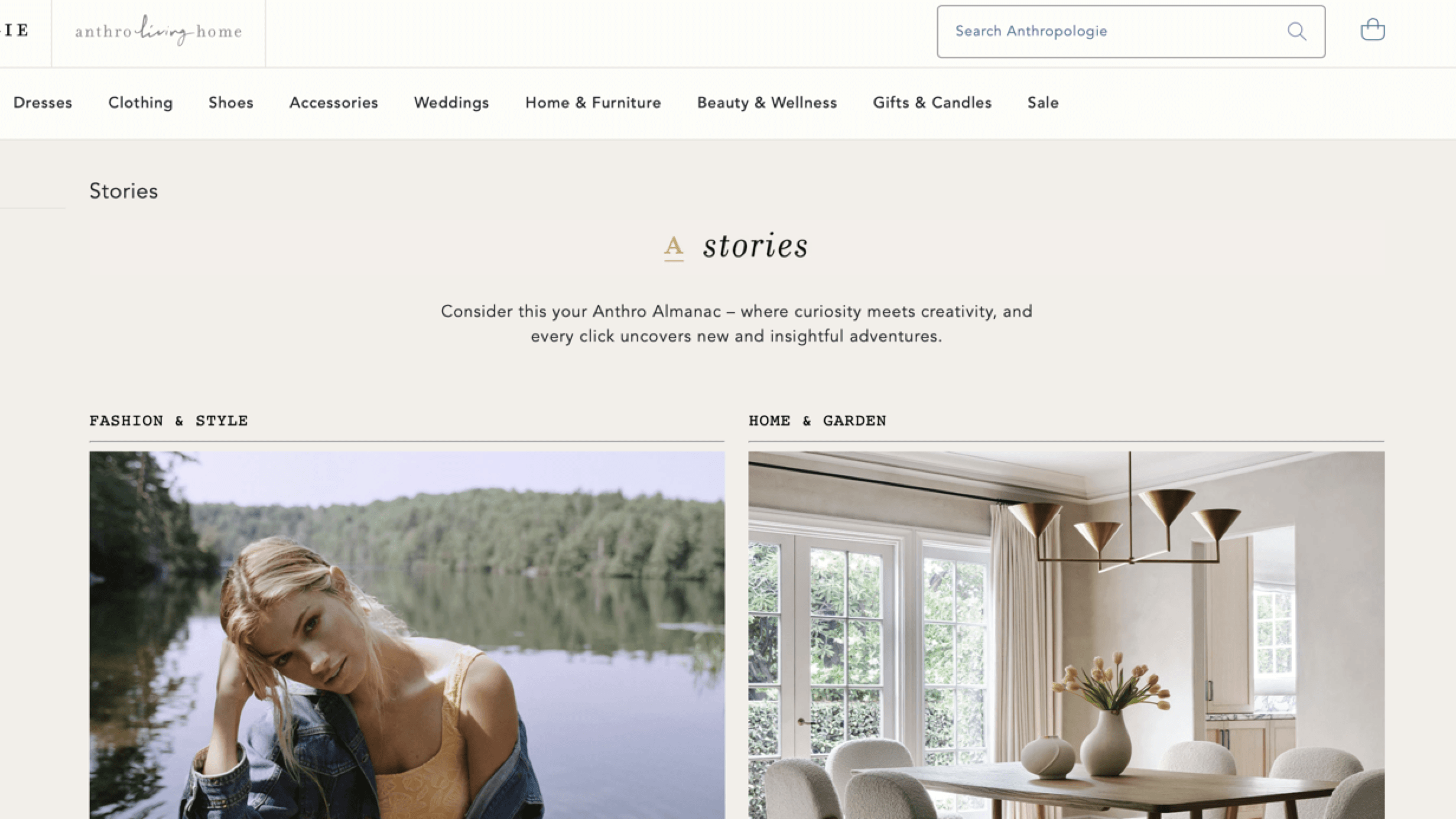 Anthropologie's blog, called Stories