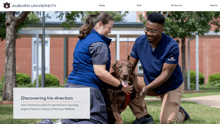 Auburn University homepage on desktop