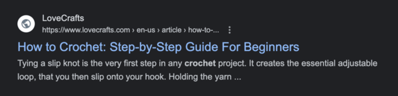 Search result shows the entire title tag