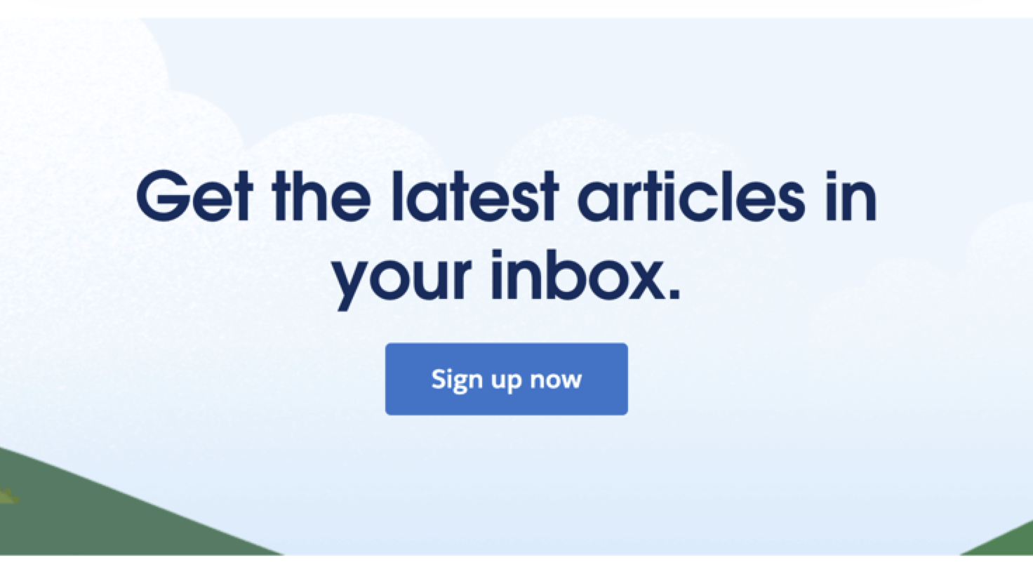 CTA headline and "Sign up now" button