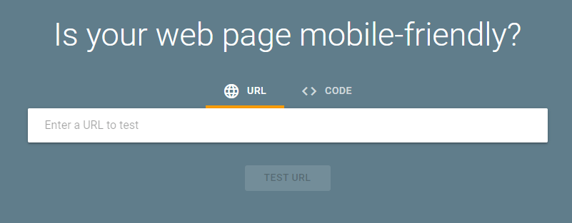 Page d'accueil du test Google Mobile-Friendly