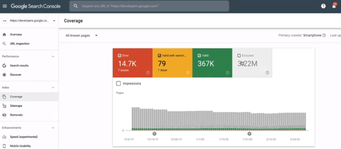 Google Search Console: Bericht zur Seitenindizierung