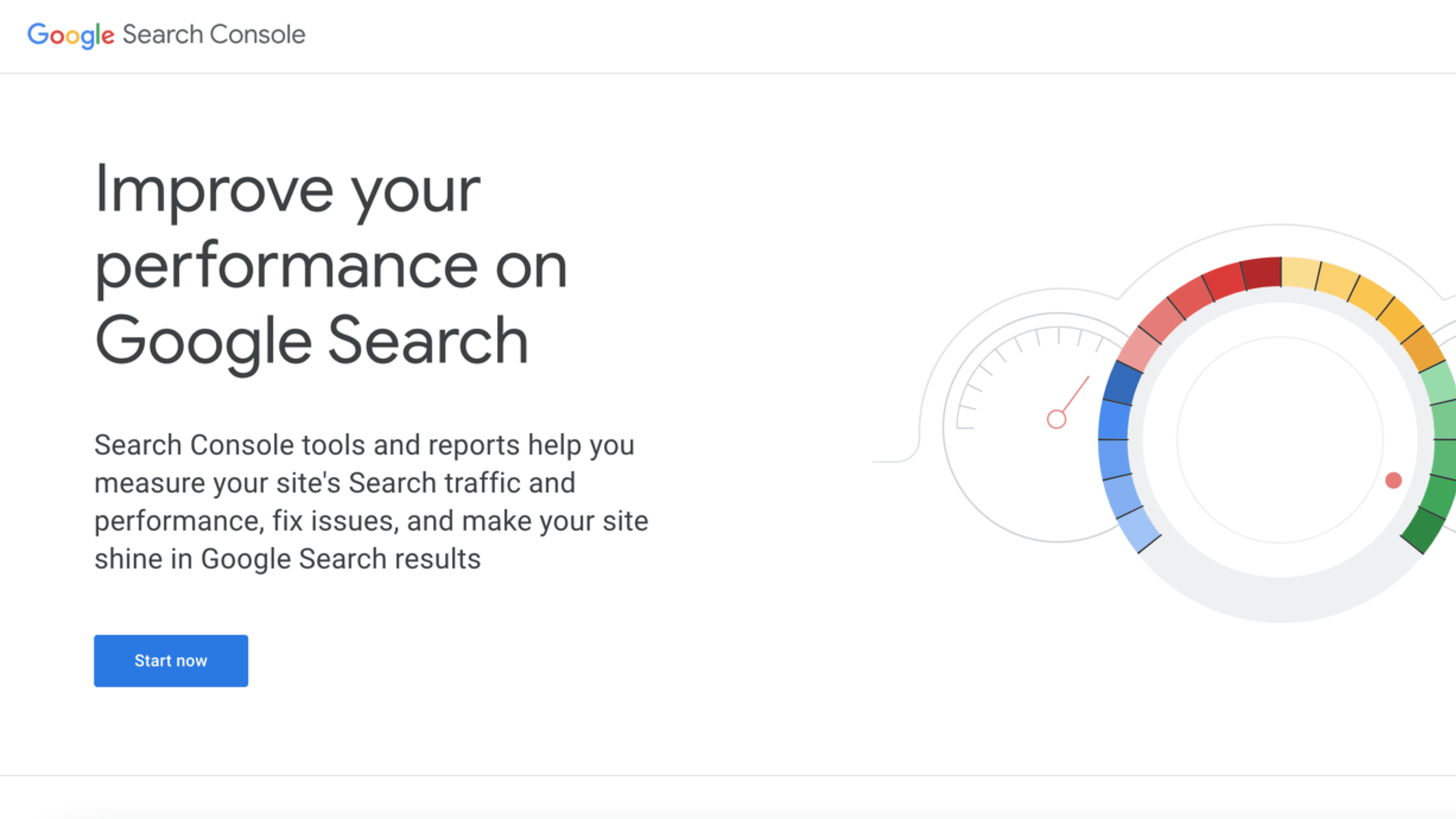 Google Search Console homepage