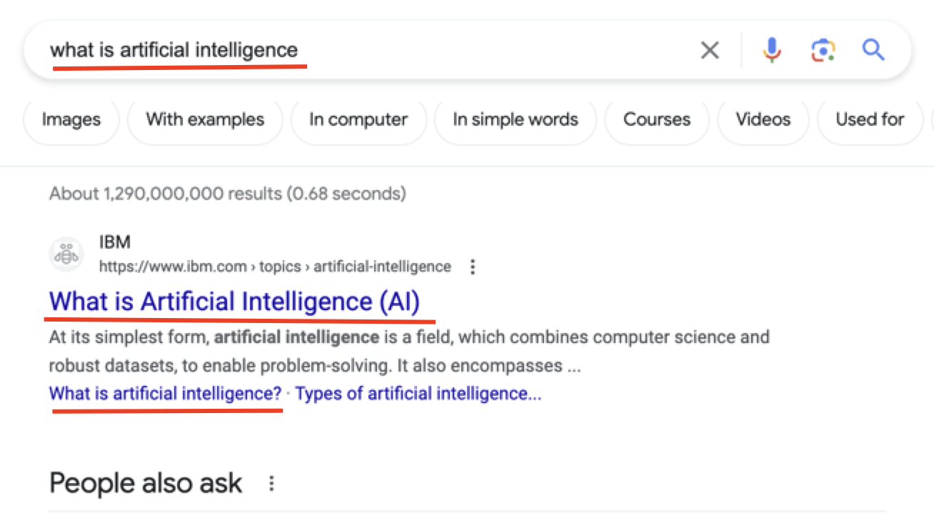 Keyword integration example