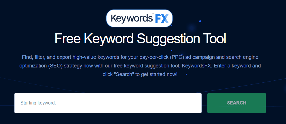 Keyword research tool: KeywordsFX