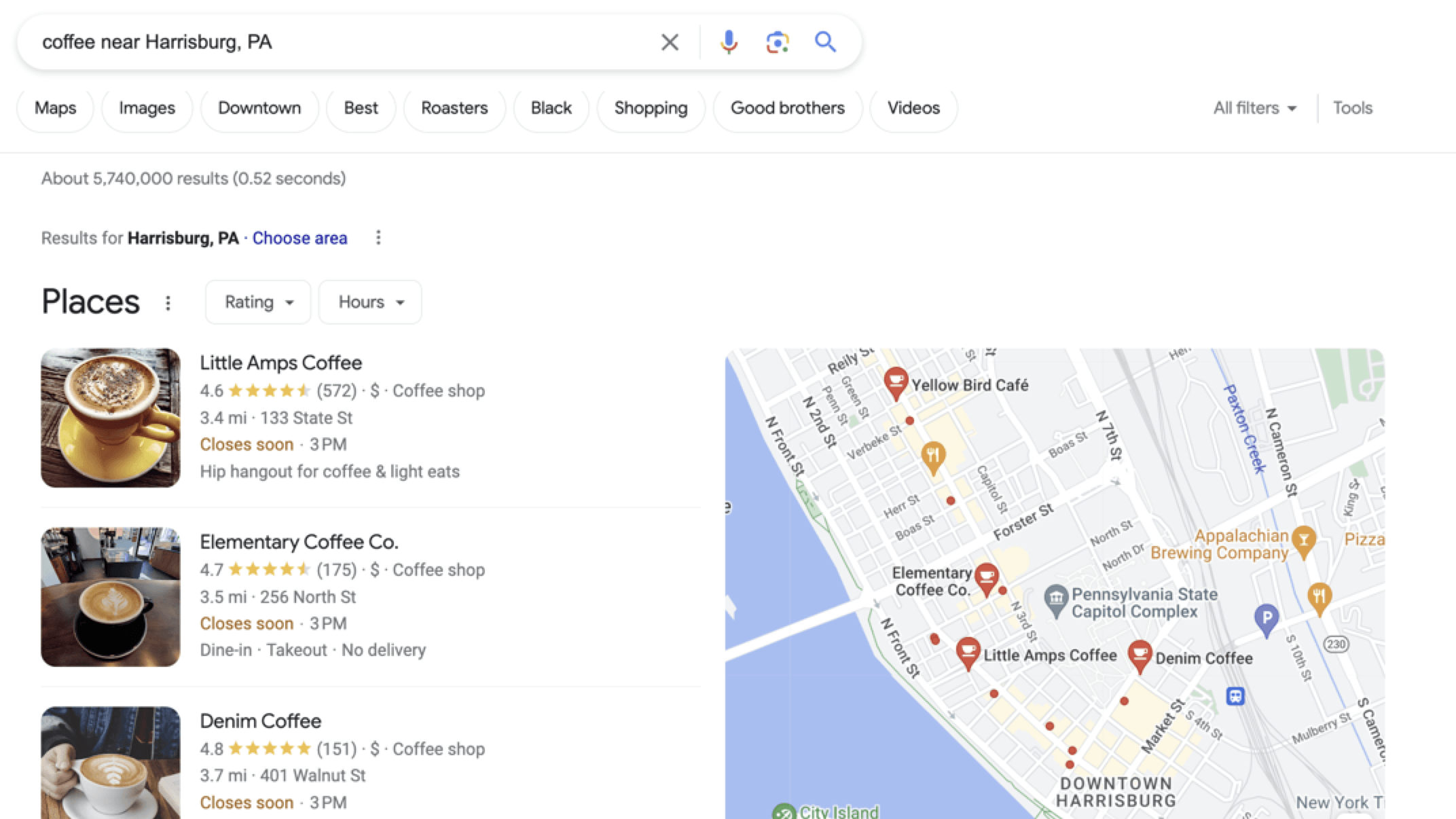 Google local pack example