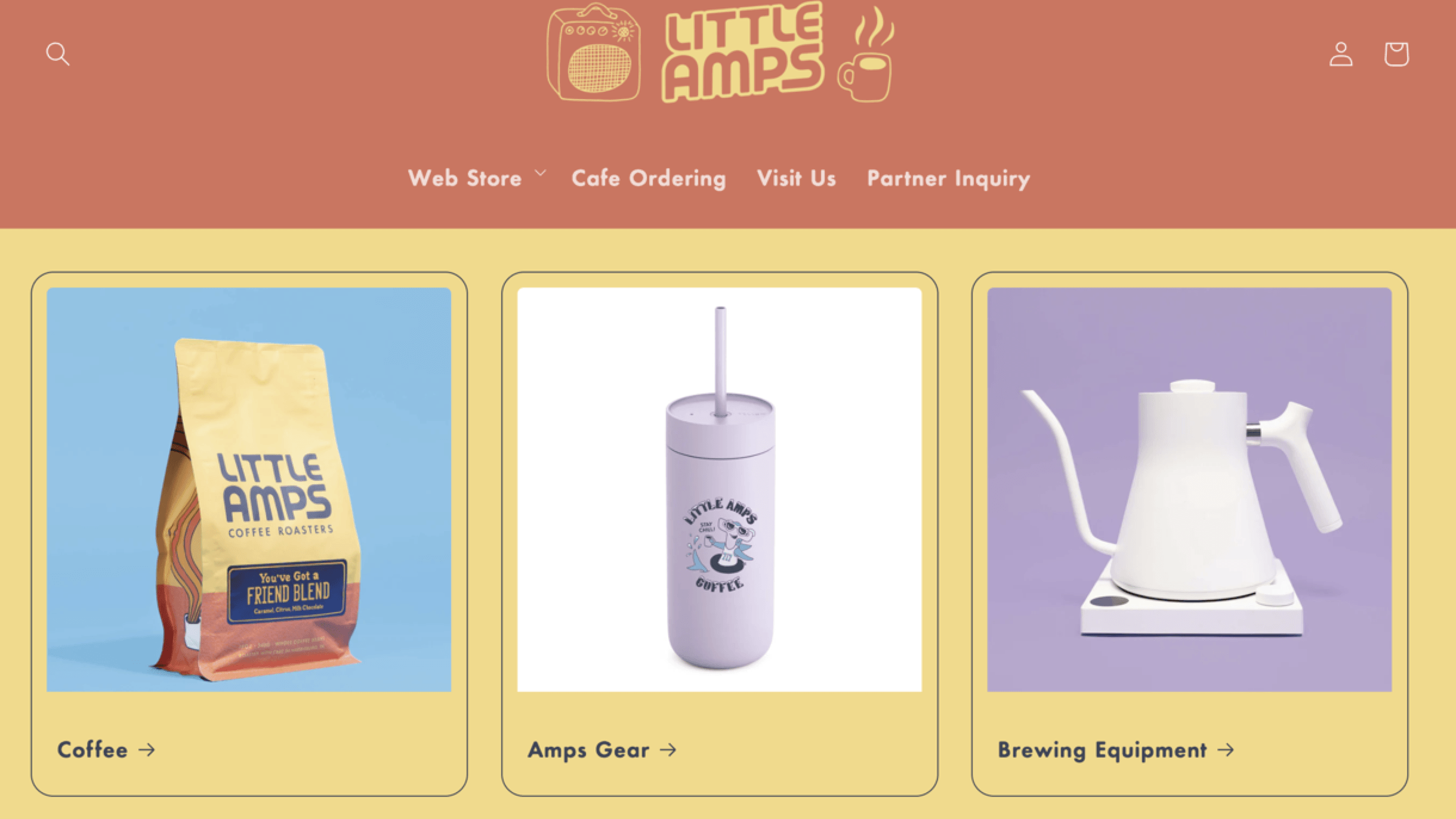 Little Amps' website has product categories with relevant product photos for each