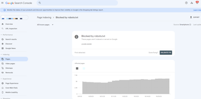 Google Search Console robots.txt Bericht