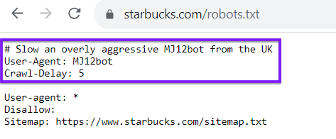 Robots.txt user agent example