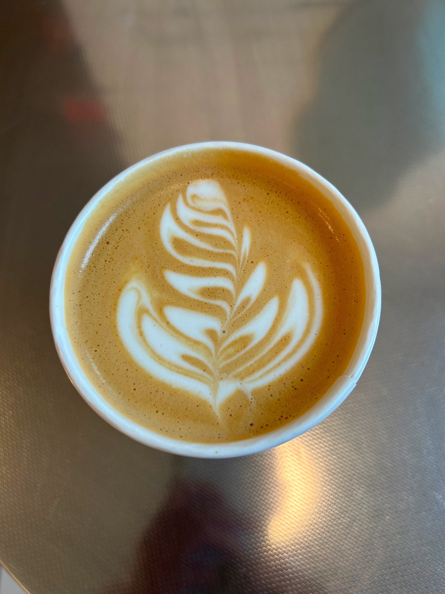 top-down view of latte art