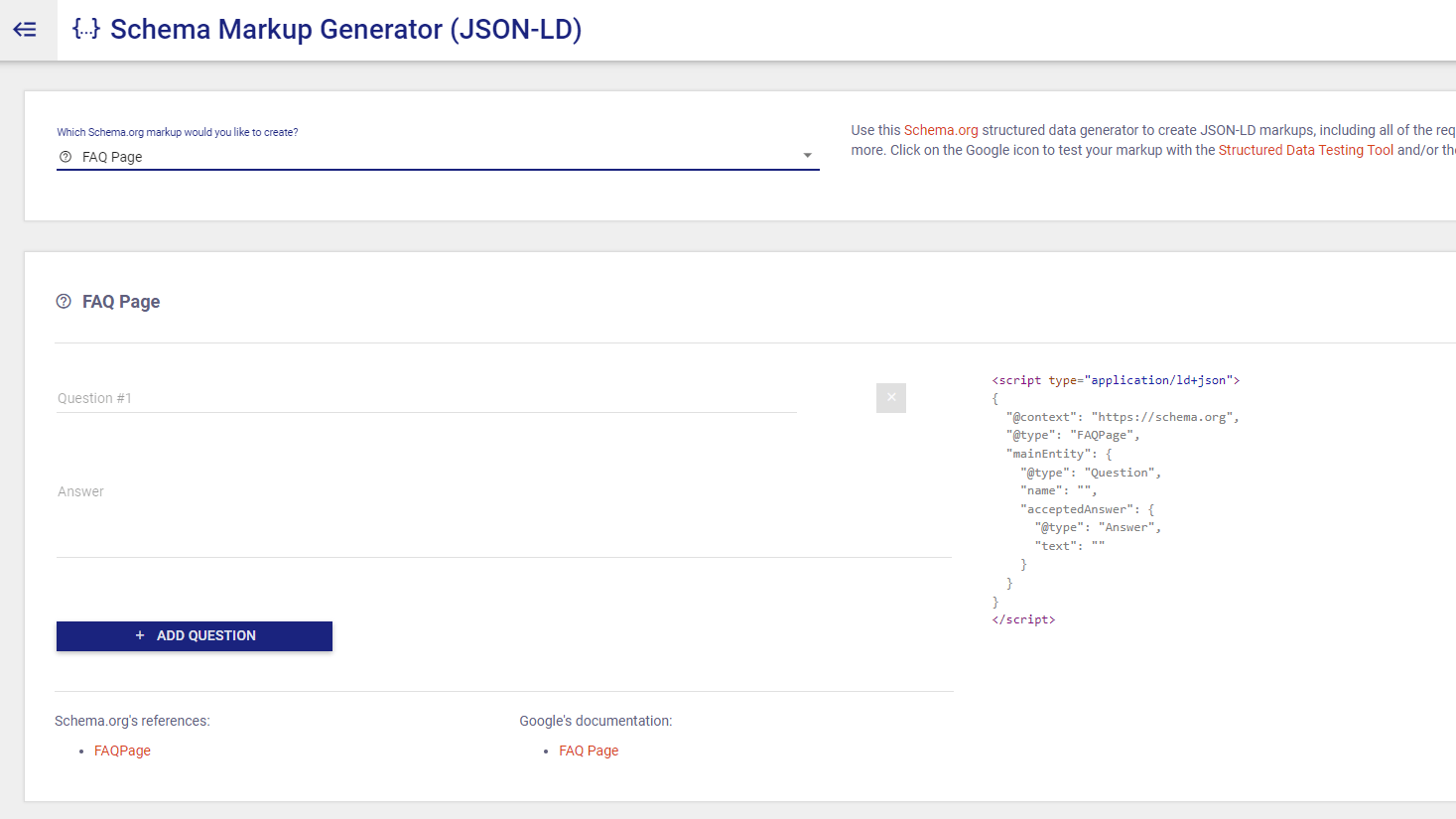 Ferramenta de geração de marcação de esquema