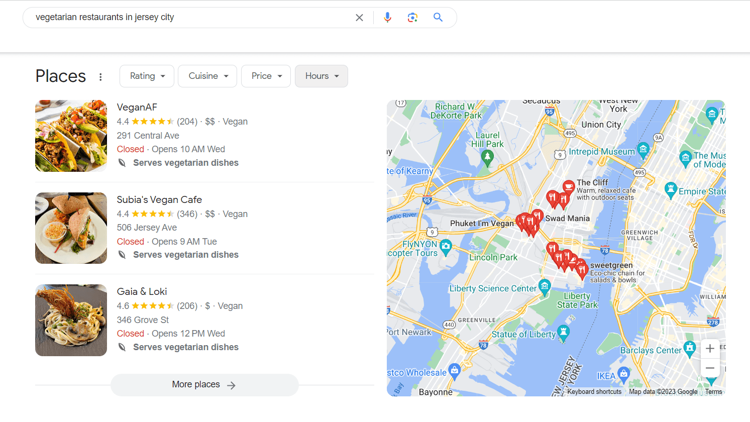 Google Maps franchise listings