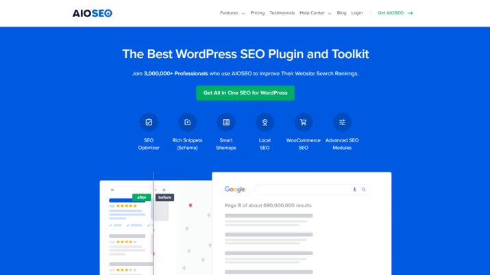 AIOSEO WordPress plugin page