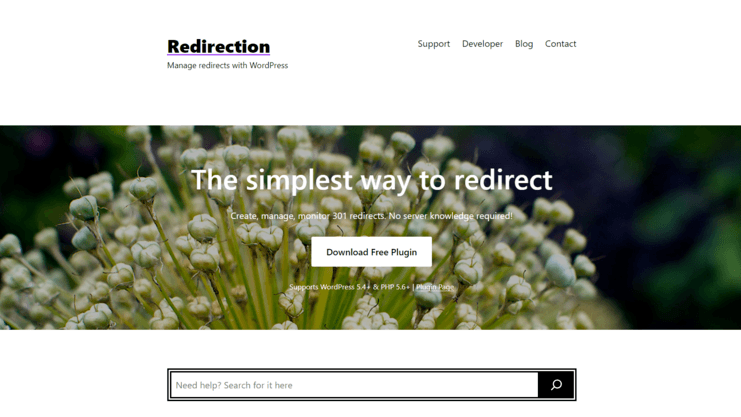 Redirection plugin page