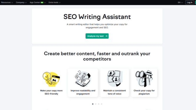 Semrush SEO Writing Assistant page