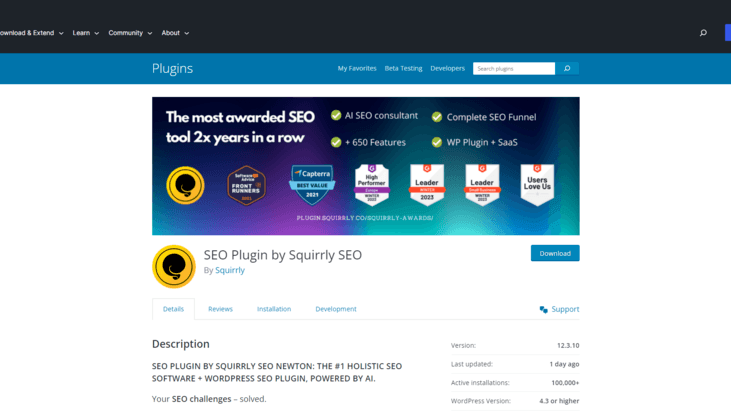 Page for SEO Plugin by Squirrly SEO