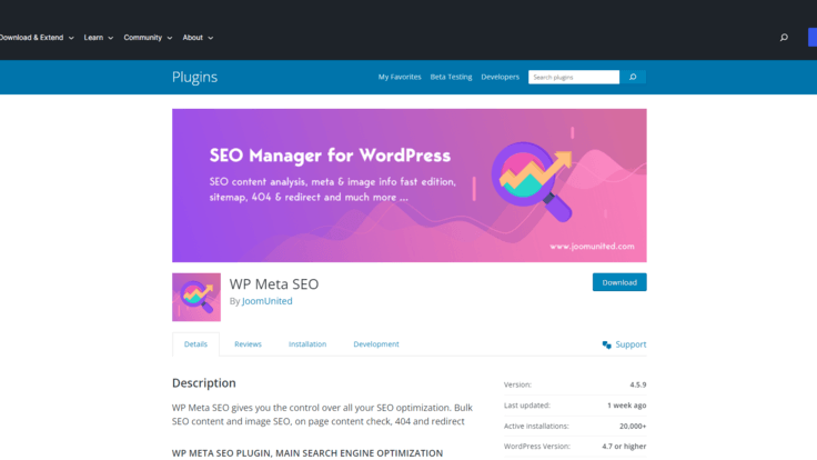 WP Meta SEO manager for WordPress