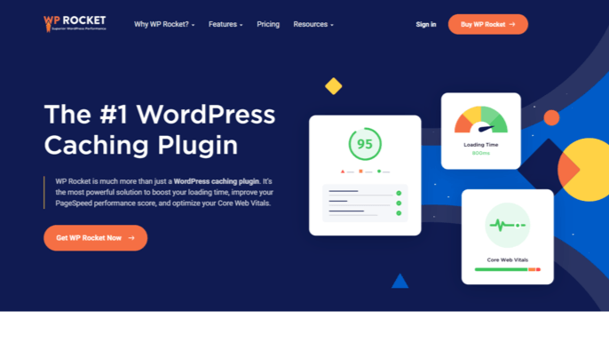 WP Rocket WordPress caching plugin page