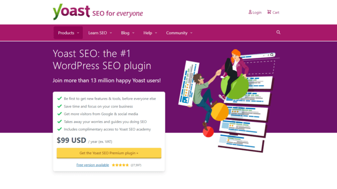 Yoast SEO WordPress plugin page