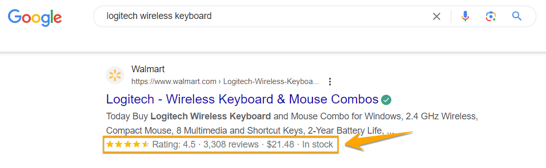 Structured data example