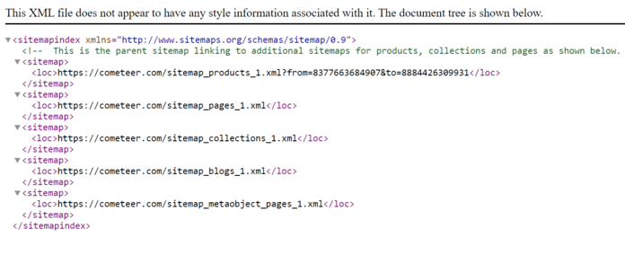 Ejemplo de sitemap para la indexación de sitios web