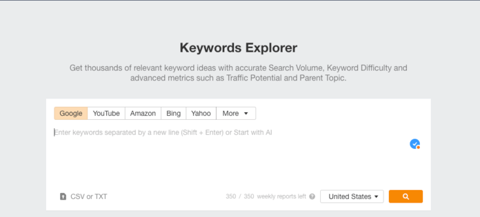 Ahrefs keyword explorer