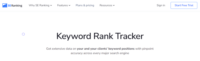 SE Ranking rank tracking tool