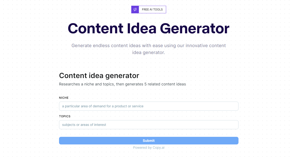 content idea ai generator