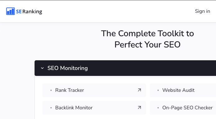 SE Ranking website