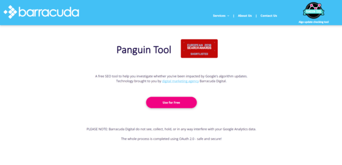 a screenshot of barracuda's penguin tool website