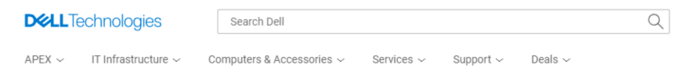 a dell technologies website with a search bar