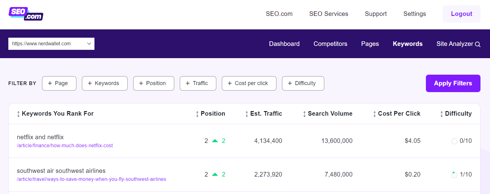 new website seo