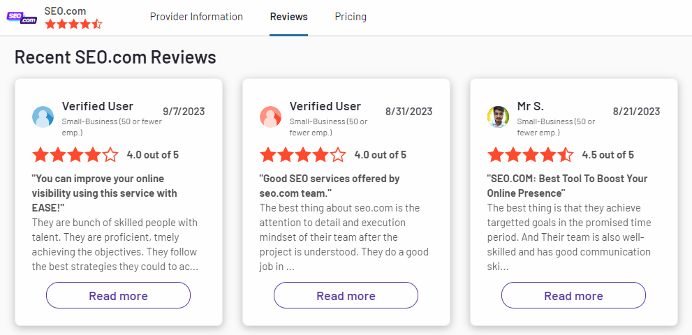 Seo.com reviews on G2