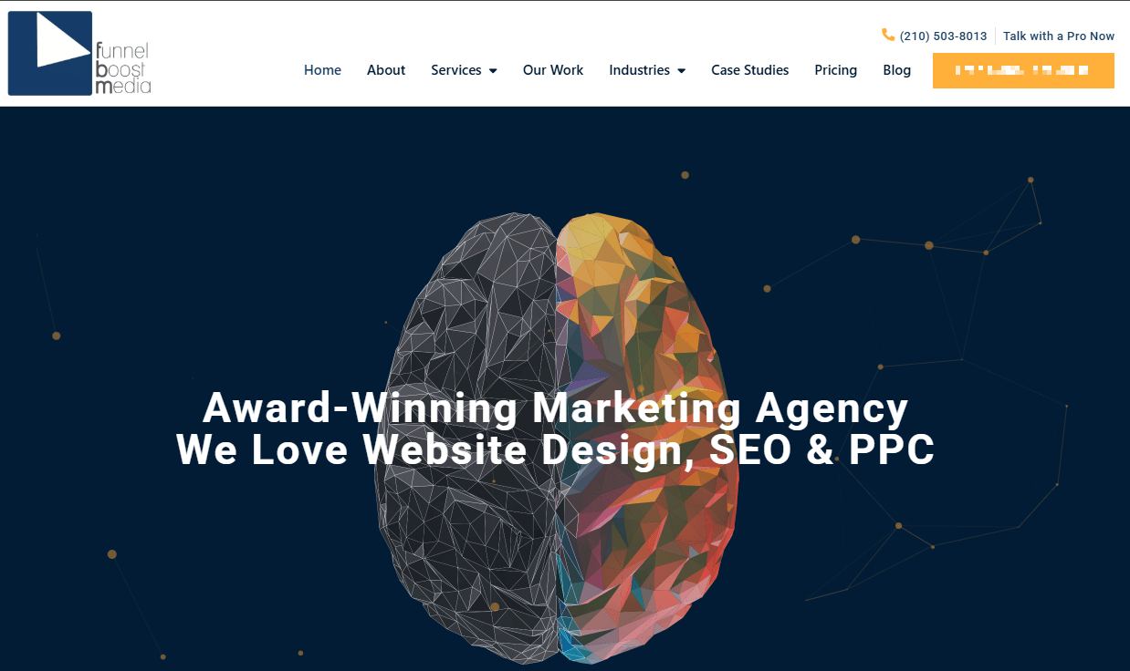 Funnel Boost Media homepage