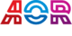 a red, blue and pink logo for AOR