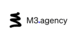 a logo for m3 agency
