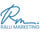a blue ralli marketing logo on a white background