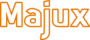 an orange majux logo