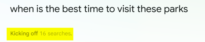 Google AI Mode fan-out example