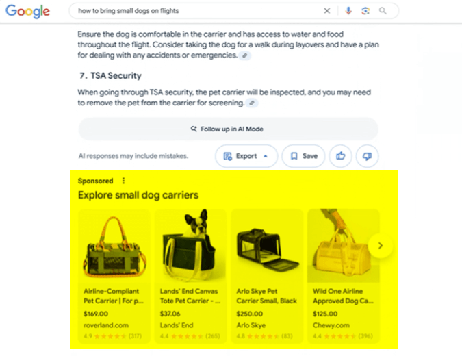Ad in AI Overviews