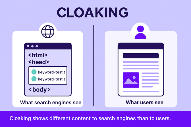SEO Cloaking Beispielgrafik