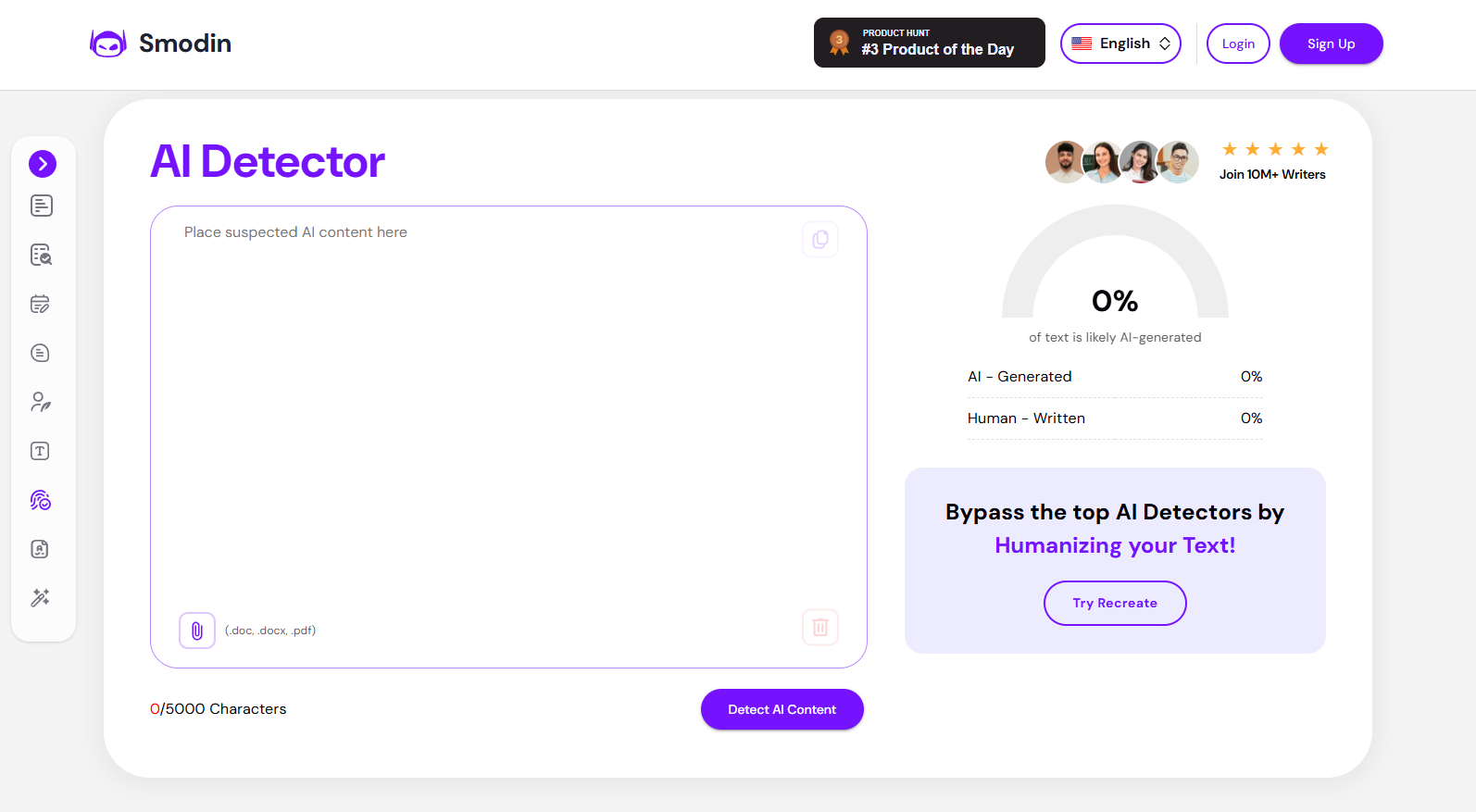 Smodin AI detector